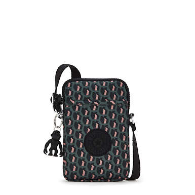 Tally Printed Crossbody Phone Bag - 3D K Pink