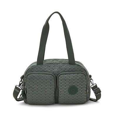 Cool Defea Printed Shoulder Bag - Signature Green Embossed