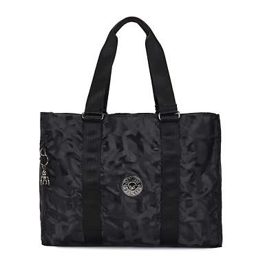 Moka Printed Tote Bag - Black 3D K JQ